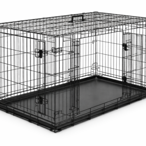 Heavy-Duty Black Wire Dog Crate with Removable Tray - Secure, Foldable Dog Kennel for Indoor & Travel Use