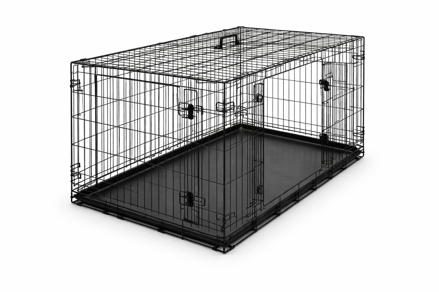 Heavy-Duty Black Wire Dog Crate with Removable Tray - Secure, Foldable Dog Kennel for Indoor & Travel Use - Image 2