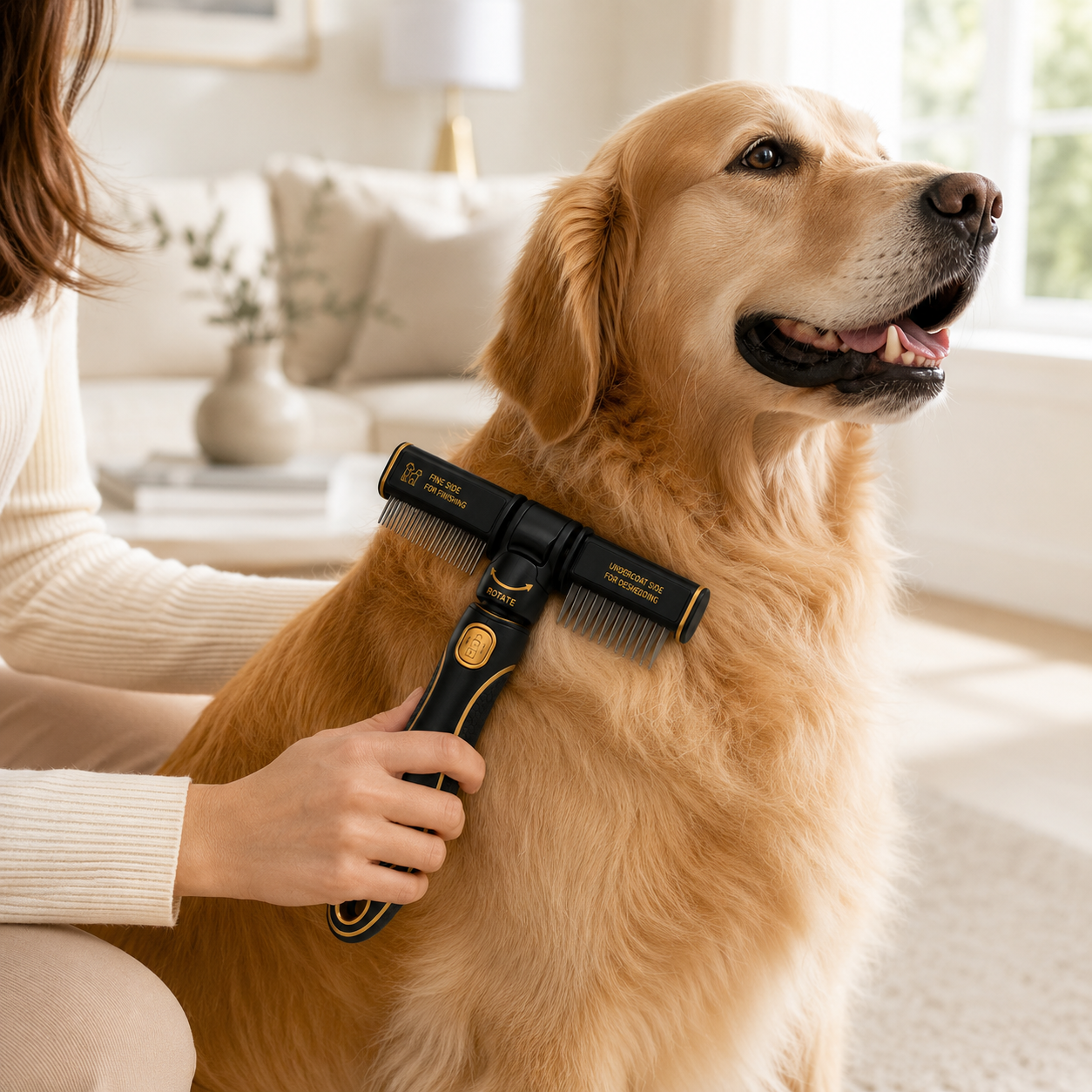 Dual-Sided Pet Grooming Comb with Rotating Head - Image 5
