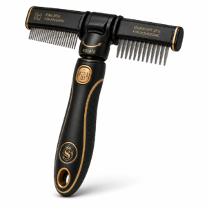 Dual-Sided Pet Grooming Comb with Rotating Head