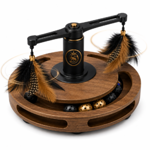 Interactive Cat Toy with Feather Teasers & Ball Track