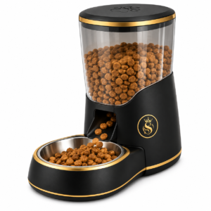 Gravity-Fed Dry Food Dispenser with Clear Hopper