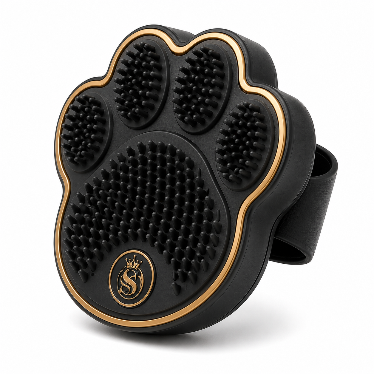 Paw-Shaped Pet Grooming Brush with Hand Strap